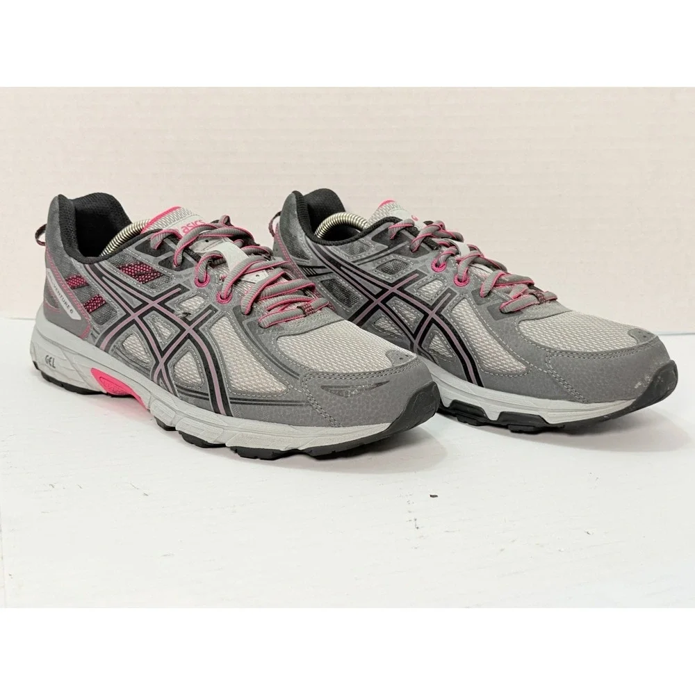 ASICS Gel Venture 6 Gray Pink‎ Trail Running Shoes Womens US 11 T7G7N